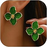 Gold Flower Earrings for Women Floral Statement Trendy Elegant 2026 Spring Dresses Outfits Fashion Jewelry Accessories