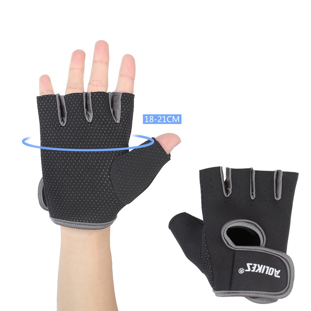 DOB AOLIKES Gym Gloves, Fitness Exercise Workout Weight Lifting Sport Gloves, Pair, Black