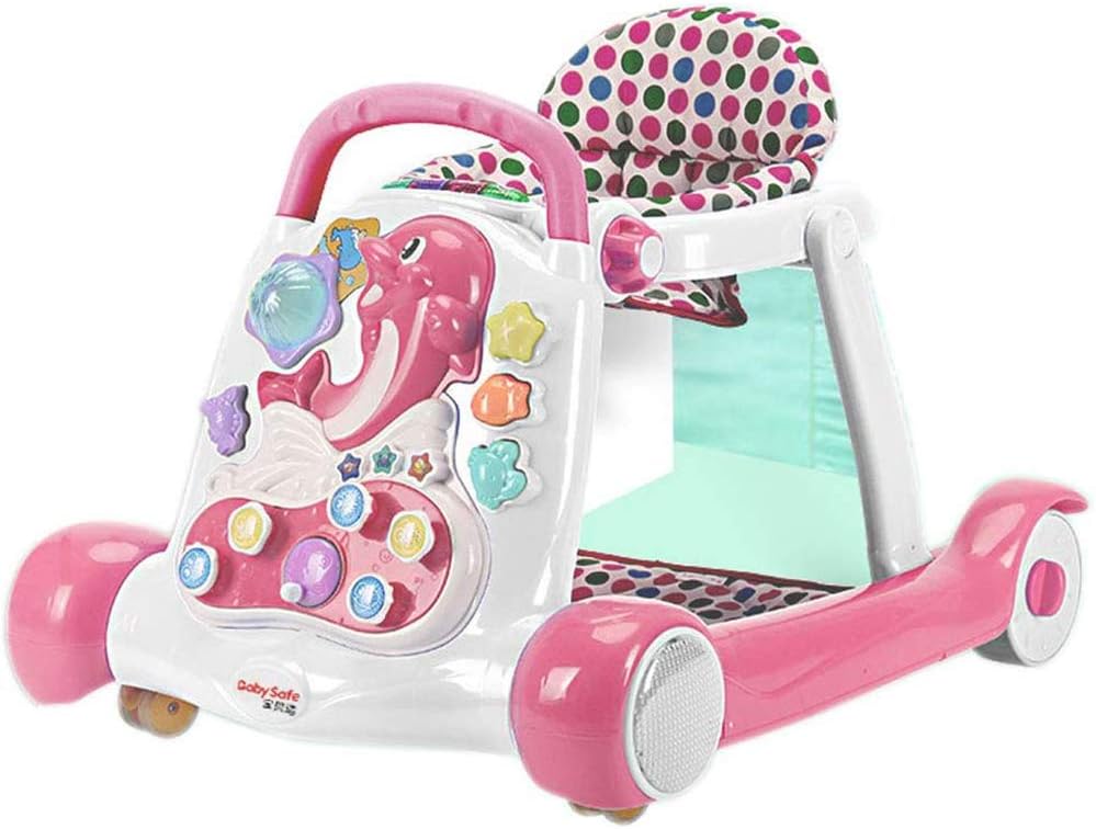 Olz 2 in 1 Baby Walker, Anti-O-Leg Baby Stroller Baby Activity Walkers, Multifunctional 6-24 Months Baby Anti-Rollover Child Can Sit and Push Walk