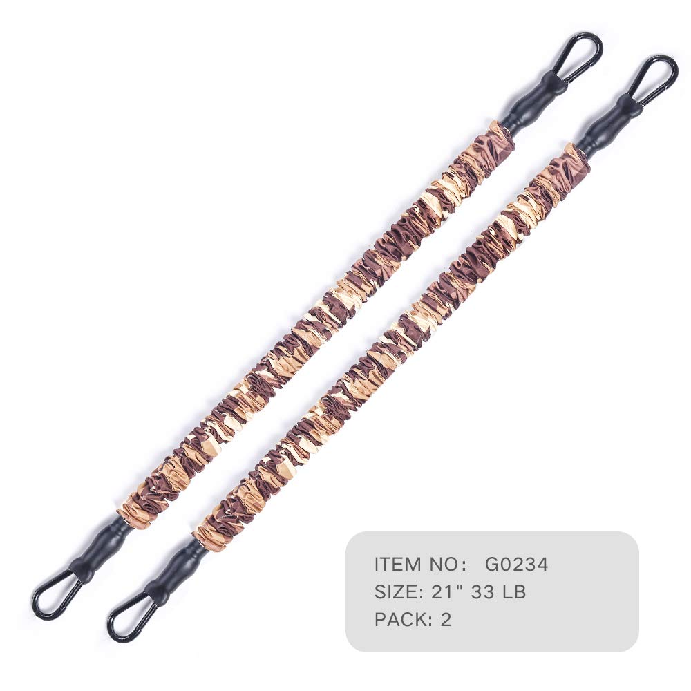 INNSTAR Resistance Bands Accessories Exercise Bands Attachment, Fitness Handles, Foot Strap for Home Gym Workout Full Body Workout(Camo Brown-21.6")