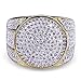 JINAO 18K Gold Plated Iced Out Simulated Diamond Micropave CZ Mens Hip Hop Bling Ring