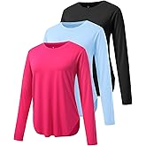 Cosy Pyro 3-Pack Workout Tops for Women Long Sleeve Athletic T-Shirts UPF 50+ Yoga Shirts Quick Dry Running Gym Tee