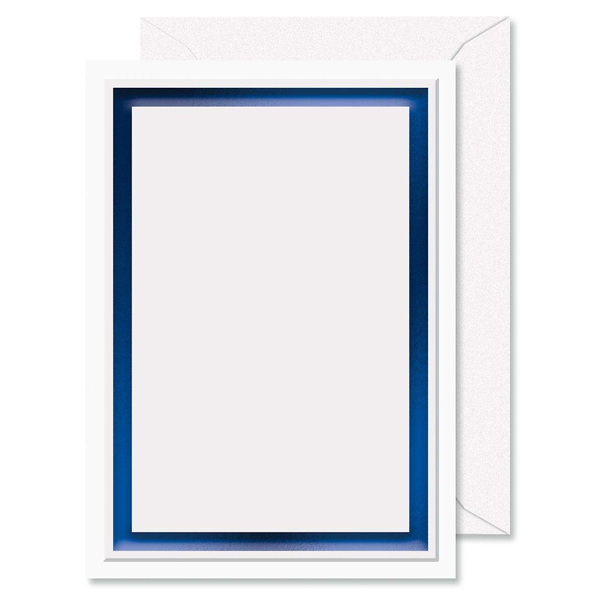 Photo 1 of Printable Blue Foil Border Embossed Premier Invitations - Set of 28 5 by 7 Inch Invitations on 65# Cover Stock, Includes Envelopes, Compatible on Laser and Inkjet Printers