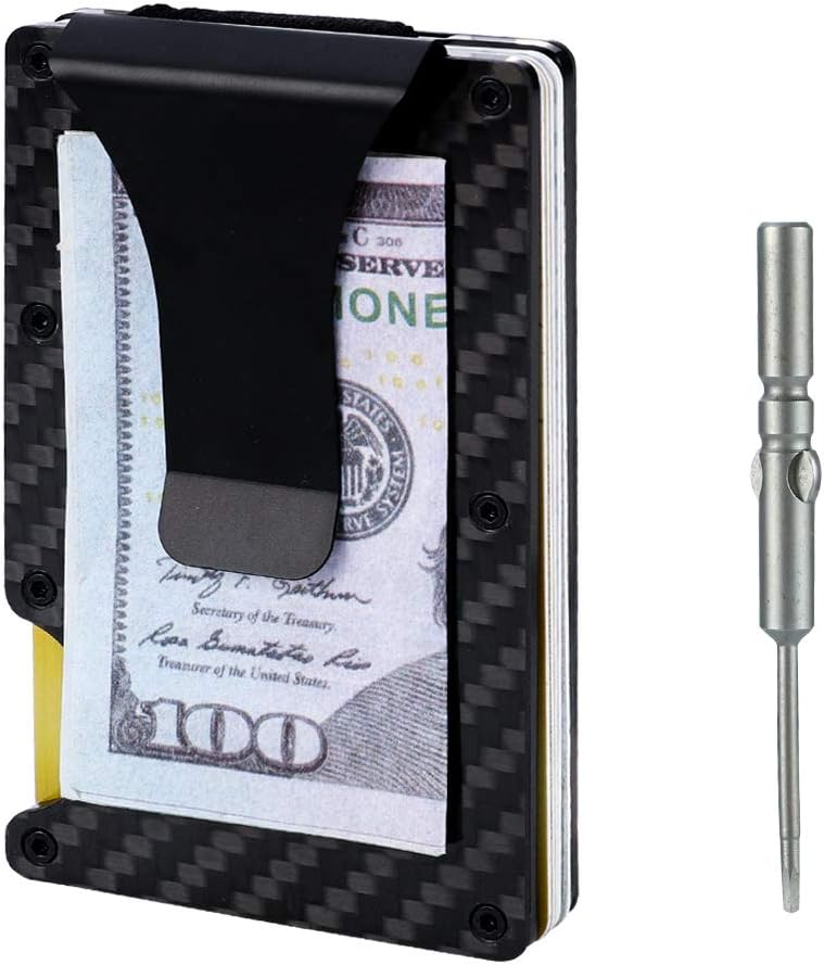Minimalist Wallet Carbon Fiber RFID Blocking Card Holder Carbon Fiber Wallet for Men