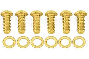 JIATABAN 6 Pcs Derby Cover Screws Engine Caps Bolts Kit Stainless Steel for Harley 2004-2022 Sportster 883 XL XR 1999-Later Touring Road Glide Street Glide Road King Electra Glide Trike Dyna Softail (Gold)
