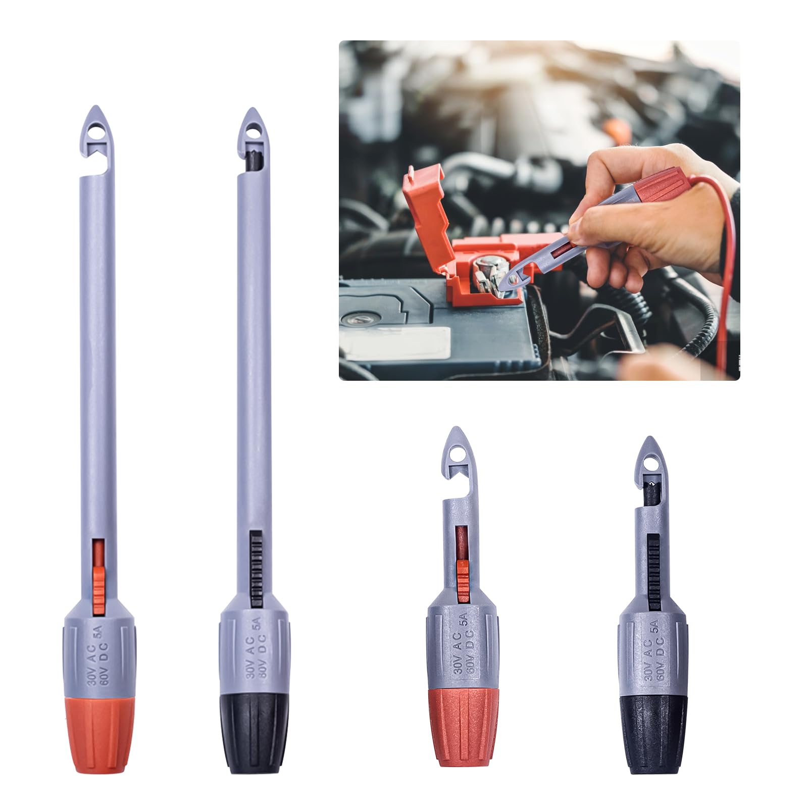 Insulation Piercing Clip 2mm Plug Wire Piercing Probe Piercing Clip Tool Durable Piercing Probe Wire for Multimeter Automobile Electrical Circuit Testing Detecting