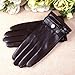Men's Texting Touchscreen Winter Warm Sheepskin Leather Daily Dress Driving Gloves Wool/Cashmere Blend Cuff (9.5, Brown(Cashmere&Woo Blend Lining))