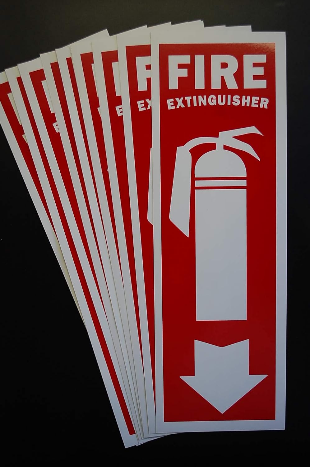 (10 Pack) Fire Extinguisher Sign Self Adhesive Sticker