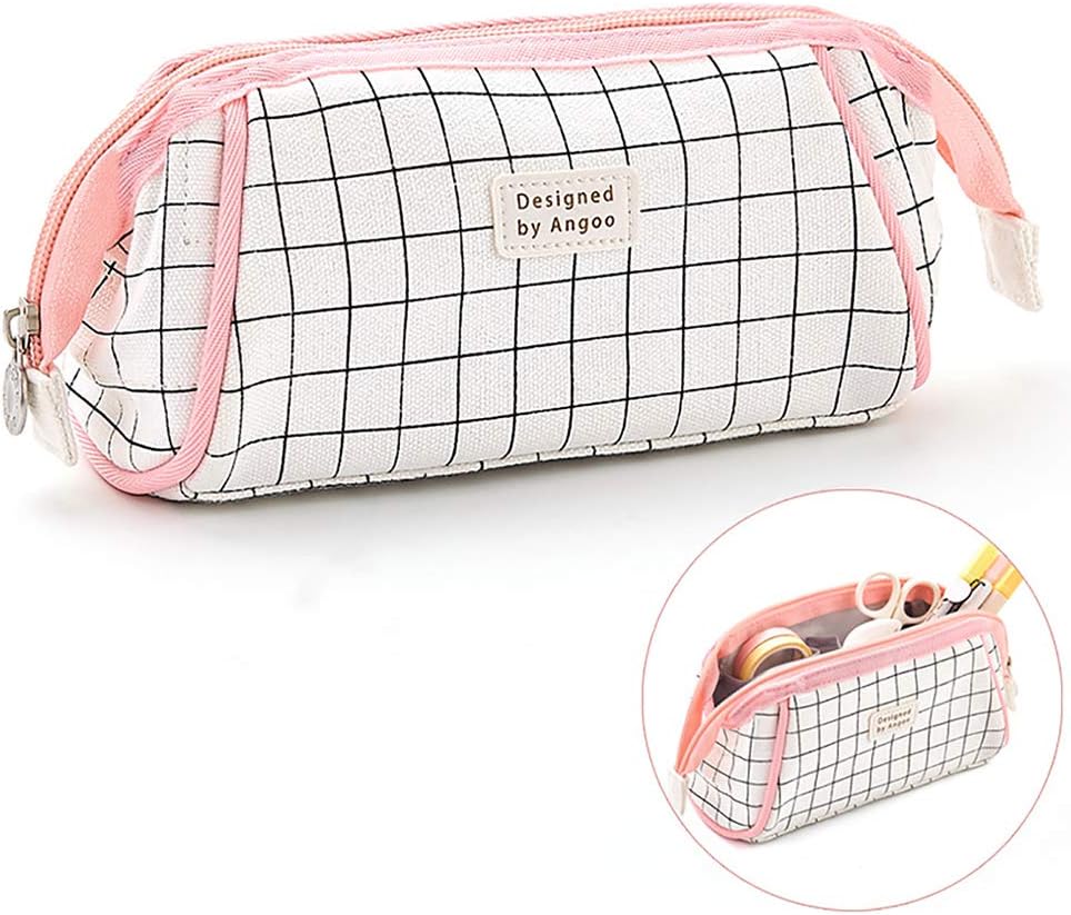 Rolin Roly Pencil Case Canvas Bag Pen Stationery Storage Holder Makeup Pouch Organizer with Zip for Boys Girls Adults Office Multifunction Supplies