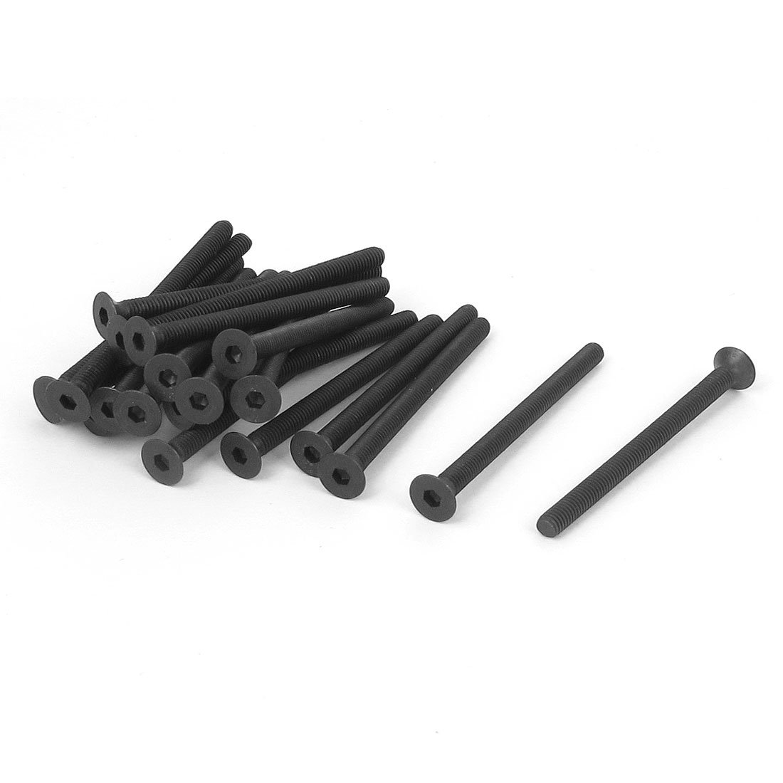 Sourcingmap M3 x 40mm Metric Hex Socket Countersunk Head Screw Bolts Black 20PCS
