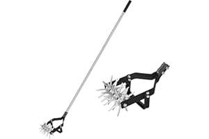 YEELOR Manual Rotary Cultivator, 2-in-1 Weeding & Soil Loosening Tool for Tilling, Weeding & Aeration in Flower Beds, Planter