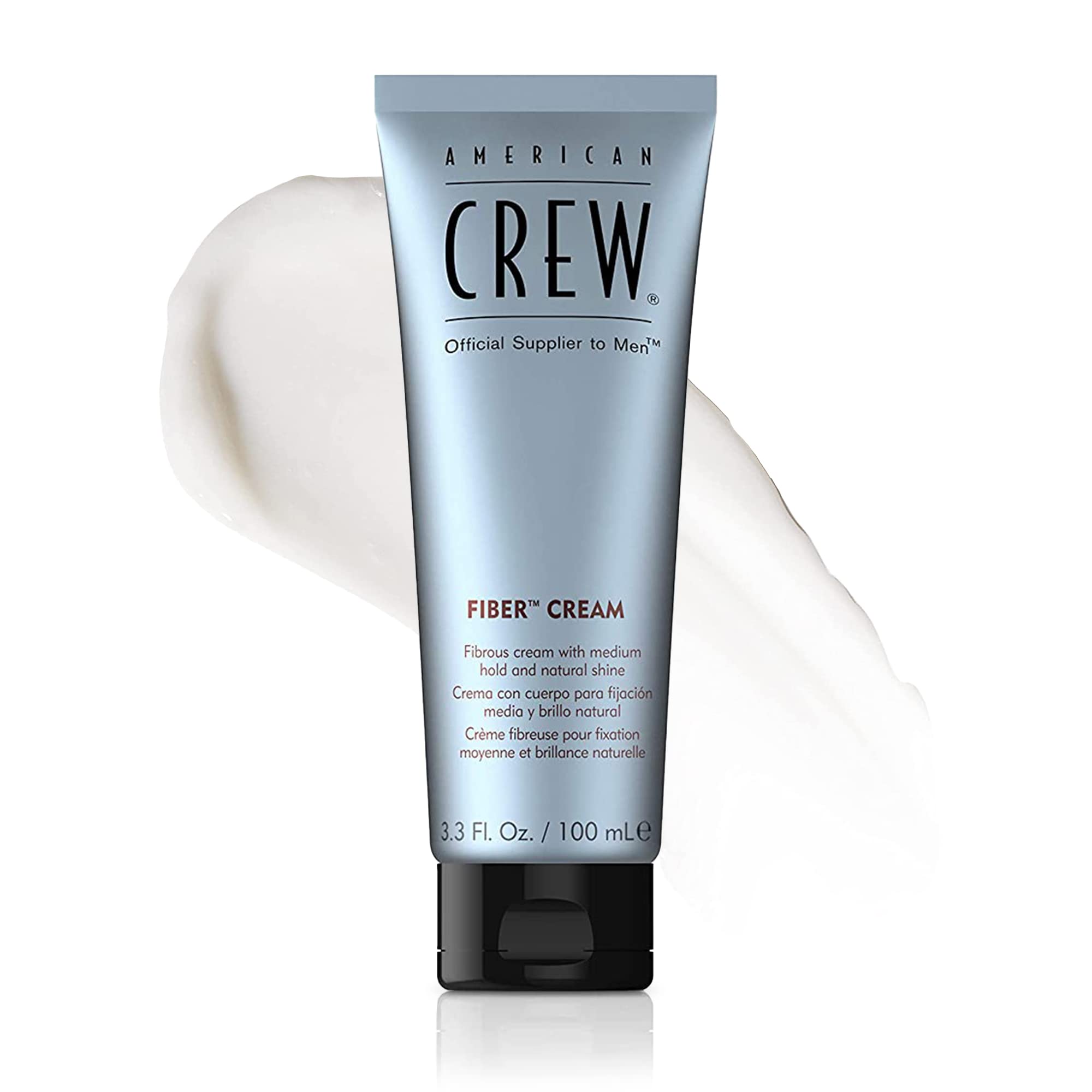 American Crew Fiber Cream with Medium Hold & Shine for Flexibility & Control (100ml) For All Hair Types, Hair Styling for Men