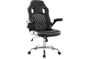 SMUG Gaming Chair Ergonomic Office Chair PU Leather Computer Chair High Back Desk Chair Adjustable Swivel Task Chair with Lumbar Support/Adjustable Armrests, Black