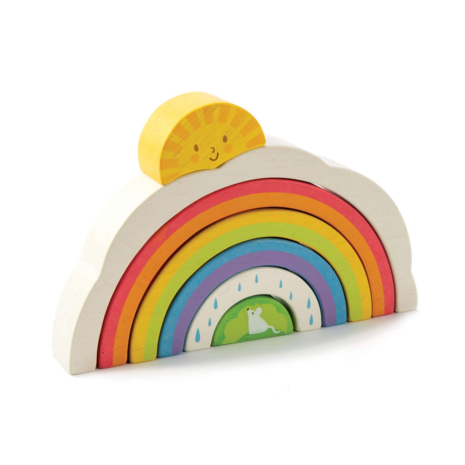 Tender Leaf Toys Rainbow Tunnel - Wooden Stacking Game