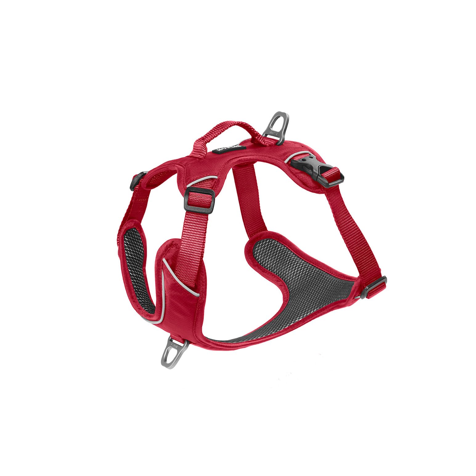 KYFLIE - No-Pull Reflective Dog Harness for Training & Daily Walks - Adjustable & Breathable Y Harness - Front & Back Leash Attachments - Control & Assistance Handle - M - Red