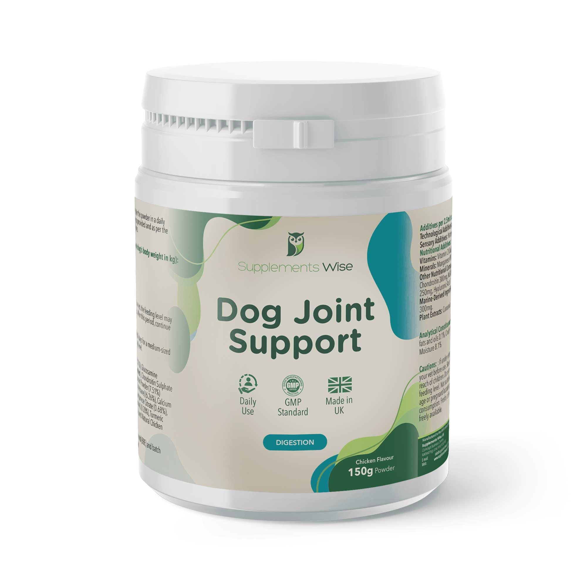 Joint Powder for Dogs - Includes Green Lipped Mussel for Dogs & Glucosamine - Joint Supplements for Your Young or Senior Dog - Mobility Support -150g Chicken Flavour
