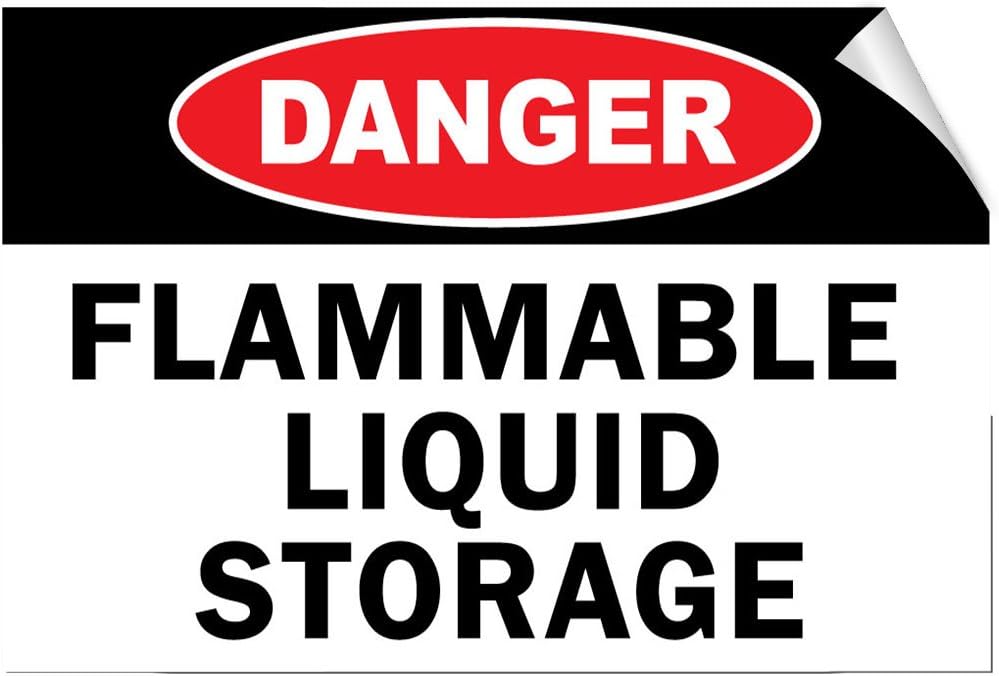 Danger Flammable Liquid Storage Hazard Flammable Label Decal Sticker 7 inches x 5 inches Amazon