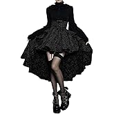 win2win Goth Asymmetrical Midi Skirt Women High Waisted Y2k Ruffled Punk High Low