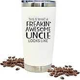 Brooke & Jess Designs Stainless Steel Vacuum Insulated Tumbler for Uncles – Large Travel Coffee Cup – Funny Uncle Gifts – Durable Double-Wall Travel Mug for Hot & Cold Drinks