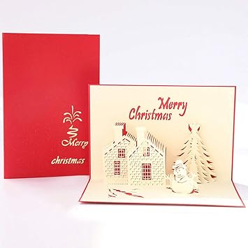Amazon Moin Moin メッセージ カード クリスマス メリー グリーディング 飛び出す 切り絵 芸術 立体 3d 煙突 の ある 家 ツリー スノーマン 赤 レッド ホワイト 白 カード 封筒 2つセット グリーティングカード Amazon Moin Moin メッセージ カード クリスマス メリー グリーディング 飛び出す 切り絵 芸術 立体 3d 煙突 の ある 家 ツリー スノーマン 赤 レッド ホワイト 白 カード 封筒 2つセット グリーティングカード