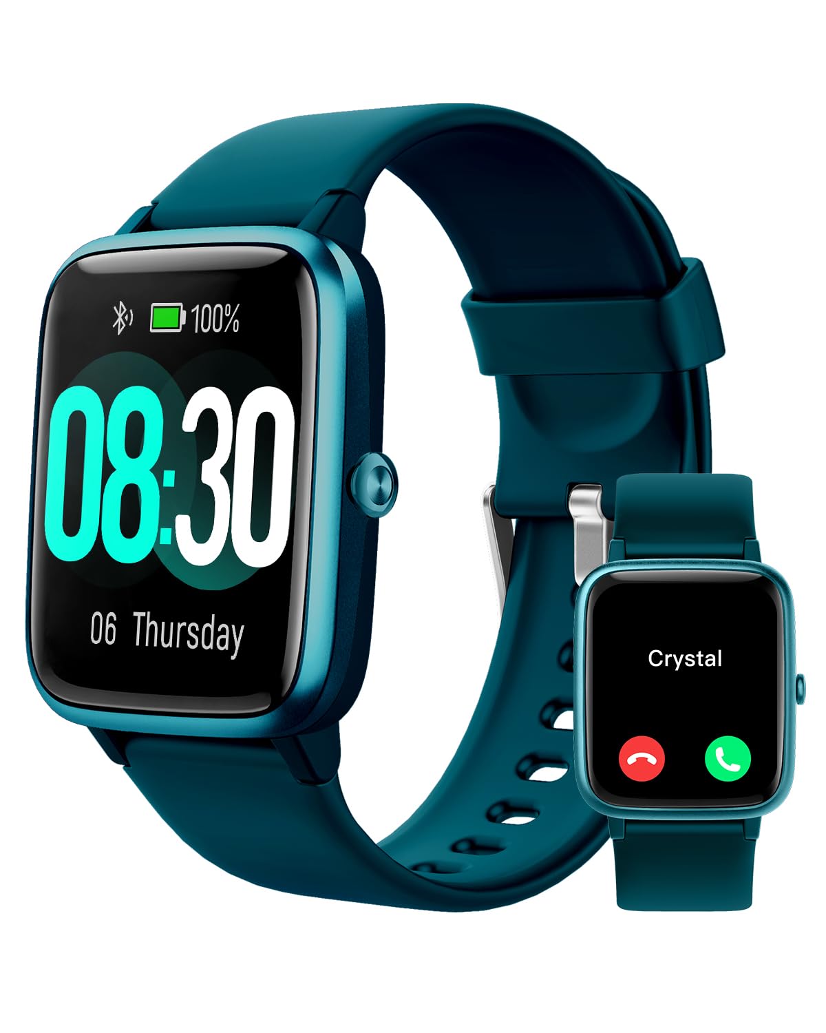 Photo 1 of GRV Smart Watch for iOS and Android Phones (Answer/Make Calls), Watches for Men Women IP68 Waterproof Smartwatch Fitness Tracker Watch with Heart Rate/Sleep Monitor Steps Calories Counter (Gem Green)