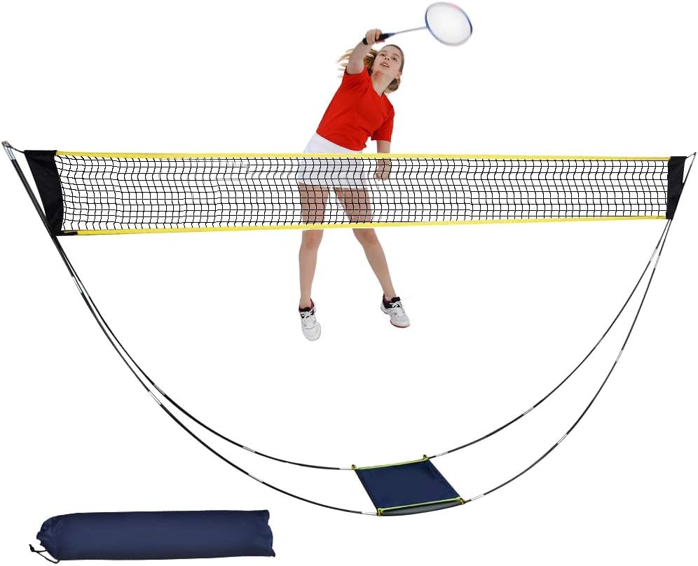 CDCASA Portable Badminton Net Folding Badminton Net Set with Stand Carry Bag Easy Setup Beach Tennis Volleyball Net for Outdoor/Indoor Court Backyard Lawn : Sports & Outdoors