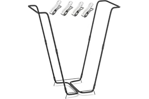 LOYALA Outdoor Trash Bag Holder Metal Garden Trash Bag Holder for Yard Waste Stand Holds 30-45 Gallons Leaf Bag Holder with 4 Clips for Leaves Camping Lawn Party Weeding Yard Gardening（1pcs+4clips）