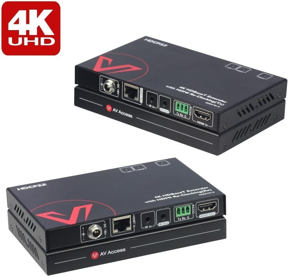 Premium HDMI Extender (HDBaseT) Two-way POE, Uncompressed 4Kx2K@60Hz over Single Cat5e/6a, HDR & Dobly Vision+HDCP2.2+Bidirectional IR+RS232 Control, 230ft 1080P, 130ft 4K, Dolby Atmos & DTS:X【Promotion Message: Buy One & FREE Get One HDMI 2.0 Cable】