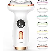 Anpor Face & Neck Beauty Massager with Heat & Cold, Valentines Day Gifts, Gua Sha Facial Massager Tool, Microcurrent, 7 Color Light, 7 Modes, Smart Vibration for Ficial & Neck Care (Pearl White)