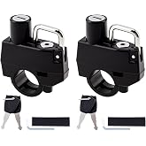 2Pcs Motorcycle Helmet Lock Keyed Alike, Anti Theft Lock for Frame Bumper | 4 identical keys. Heavy-duty zinc alloy, Waterproof tamper-proof. Fits 22mm 7/8" bar. For helmets/jackets/bags. Easy install.