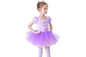 REXREII Toddler Girls Princess Ballerina Tutu Dress Rapunzel Sofia Snow White Frozen Elsa Fancy Dress Up Halloween Costume