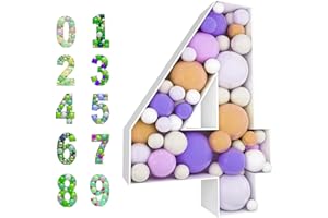 QPEY 4FT Marquee Numbers, Mosaic Numbers for Balloons Large Cardboard Numbers Foam Board DIY Balloon Frame for Birthday Party Wedding Anniversary Baby Shower Party (Number 4)