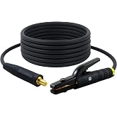 S&Uuml;A - 200 Amp Welding Electrode Holder Lead Assembly - LC40 Connector - #2 AWG 100% Copper Cable (15 FEET)