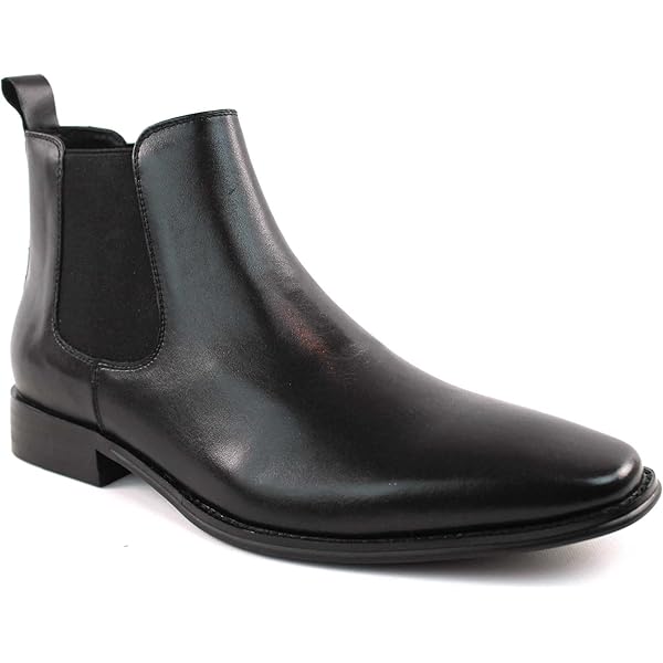 FOWT Black Olive Men Fashion Round Toe Block Low Heel Stretchy Ankle Boots Amazon.com | FOWT Men Round Toe Block Low Heel Stretchy  main image 4