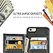LAMEEKU iPhone 6S Plus Wallet Case, iPhone 6 Plus Card Holder Case, Leather Case with Credit Card Slot Zipper Pocket Shockproof TPU Bumper Phone Cover Compatible with iPhone 6S Plus/6 Plus 5.5