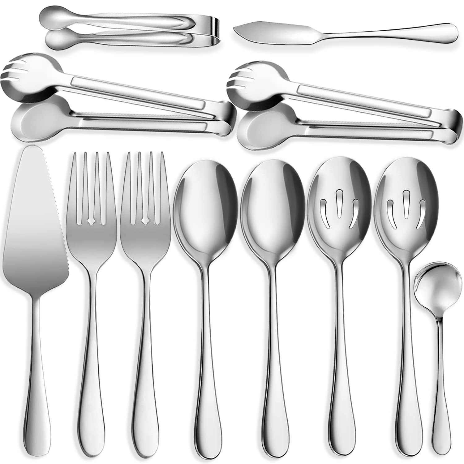IAXSEE 12 PCS Stainless Steel Serving