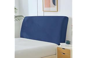 EFELIM Velvet Bed Headboard Slipcover for Queen Full Cal King Size, Stretch Bed Headboard Cover Upholstered Dustproof Protector Cover for Bedroom Decor (Navy,Queen Headboard Length (59"-67"))