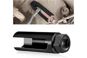 LSKASELUE Oxygen Sensor Socket, 1/2" Drive x 7/8" O2 Sensor Socket Wrench with Side Wire Cutout, 6-Point Offset Oxygen Sensor