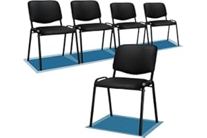 VINGLI Waiting Room Chairs, 5-Pack PU Church Conference Stackable, Office Guest Chairs & Reception Stacking Chair for Meeting Room, Office Lobby, Simple&Space-Saving