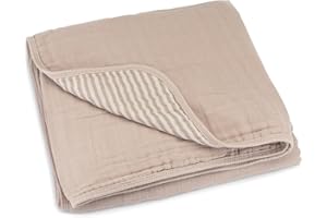 PARKER BABY CO. Parker Baby Muslin Blanket | 100% Soft Cotton Toddler Quilt & Baby Muslin Swaddle | Gender Neutral Design 47" x 47" Blanket