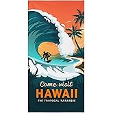 OHTMTHO Tropical Hawaii Beach Towel Extra Large 36"x72", Sand Free Quick Dry Microfiber Towels for Swimming Pool Cruise Ship Vacation Travel Camping Picnic