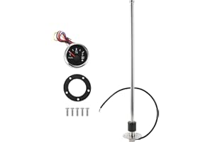 INFINAUTO Fuel Sending Unit and Gauge Kit 510mm Length Boat Fuel Sending Unit Marine Fuel Sender Unit Metal Black Silver Tone 240-33 Ohm