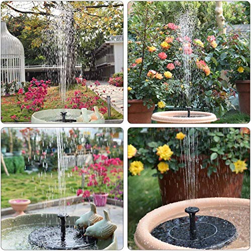 Gocheer Upgraded 1.5W Solar Fountain Water Pump with Battery Backup, Free Standing, Submersible for Bird Bath,Garden, Back Yard and Small Pond