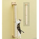 MIAOGE Wall Mounted Cat Scratcher,Cat Wall Scratching Posts and Cat Shelves,Wall Cat Tree for Indoor Cats,Cat Wall Furniture 