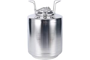 YaeBrew Stainless Steel 2.6 Gallon Mini Ball Lock Keg System for Small Batch Homebrewing Beer Brewing Strap Handle (10L)