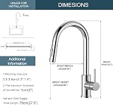 Tohl ar Kitchen Sink Mixer Tap Chrome with Pull Down Sprayer 2 Modes view 6