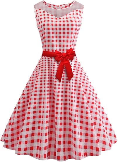 Amazon Co Jp レディース ドレス パーティー 1950年代 ワンピース 5060年代洋服 Aライン 水玉柄膝丈 着痩せ結婚式 ドレス 服 ファッション小物