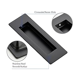 Ravinte 4 Pack Black Sliding Closet Door Handles