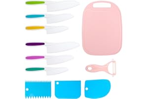 ledorr 11-Piece Kids Knife for Real Cooking Set, Kids Kitchen Knife, Fake Knife Kids Knife for Real Cooking. Nylon Knives for Fruit, Bread, Christmas Gift for 3 4 5 6 7 8 Year Boys Girls