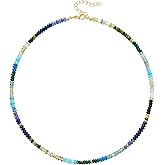KELORIS PATH Beaded Necklace for Women, Colorful Gemstone Boho Bead Choker for Beach, Trendy Summer Natural Stone Jewelry Gifts